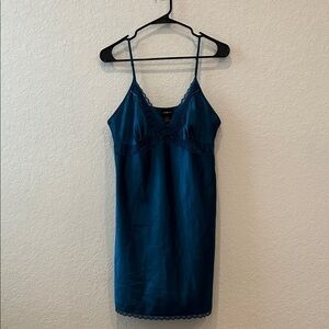 Secret Treasures Teal Lace Slip Dress